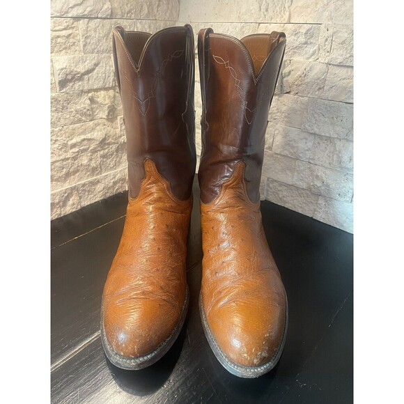 Lucchese Other - LUCCHESE L5249 SMOOTH OSTRICH ROPER BOOTS COGNAC BROWN | MEN’S 12 D